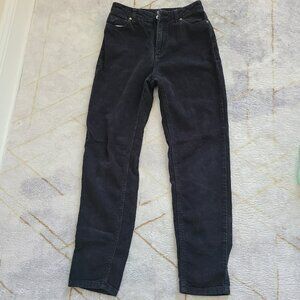 UO BDG Black Mom High-Rise Wide Wale Corduroy Pants Sz 25